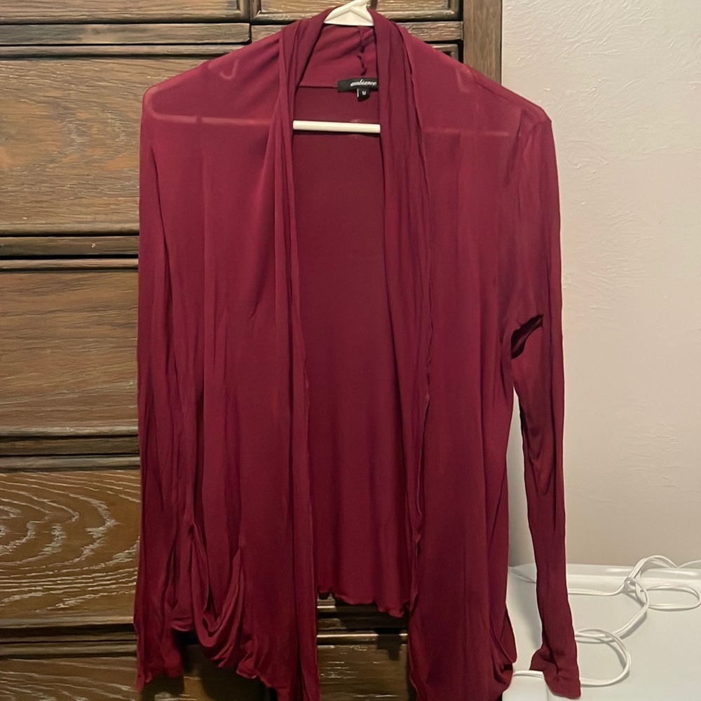 Lightweight maroon cardigan